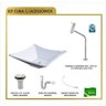 Kit Cuba L34 Torneira Link 1062 Metal Válvula 1 Polegada Sifão Pvc Flexível Compace - 3