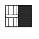 Ver imagem 2 de Veneziana 3 Folhas Aluminio Preto com Grade 1,00x1,20 Linha 18 Modular