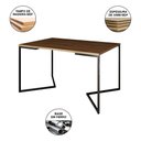 Ver imagem 5 de Mesa Industrial Jantar Retangular 137X90Cm Amêndoa Base V Com 6 Cadeiras Pretas Ferro P Amendoa