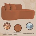 Ver imagem 5 de Sofá Feijão de Canto Curvado Elegante 2 Lugares Bouclé:bouclé Terracota