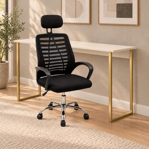 Mesa Office 1,10 com Cadeira Diretor para Home Office