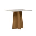 Ver imagem 3 de Conjunto Sala de Jantar Mesa Anitta 90x90 4 Cadeiras Ana Ype/off White/linho Palha