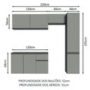 Ver imagem 4 de Armário de Cozinha Completa Suspenso 220cm Cinza Nice Madesa 04