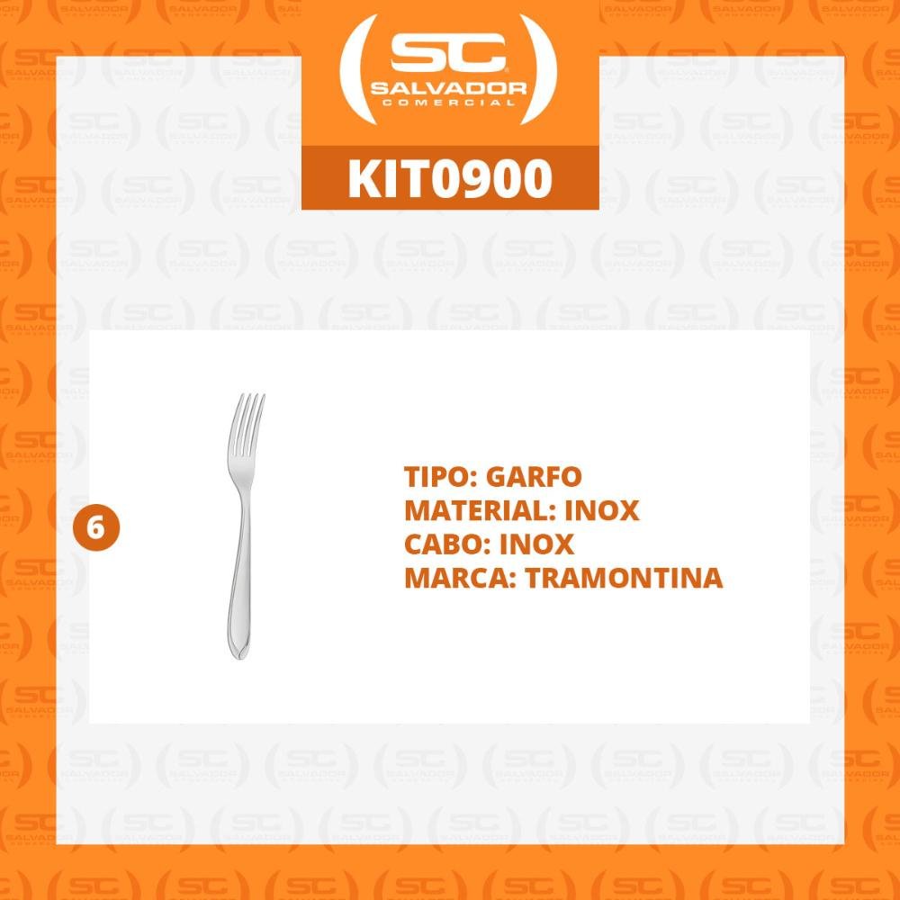 KIT - 6 Garfos de Mesa Luxo Laguna em Aço Inox GITOP - Tramontina - 2