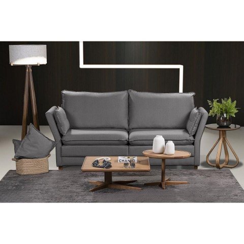 Sofá Natal Living Com 4 Lugares 2.20M Linho Corriente Cinza