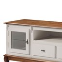 Ver imagem 4 de Rack para Tv com Pés Luis Xv 2 Gavetas 2 Portas e Nicho 60503 Linz Móveis - Off White/imbuia Glazer