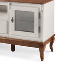 Ver imagem 3 de Rack para Tv com Pés Luis Xv 2 Gavetas 2 Portas e Nicho 60503 Linz Móveis - Off White/imbuia Glazer