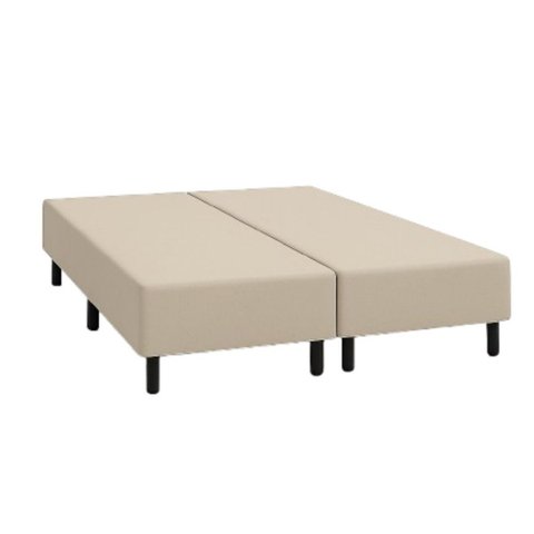 Cama Base Box King em Veludo Premium Design Moderno Luxo:bege