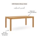 Ver imagem 4 de Mesa de Jantar Retangular 100% Madeira Maciça Nature Marrom/Rústico Claro