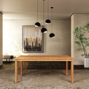Ver imagem 2 de Mesa de Jantar Retangular 100% Madeira Maciça Nature Marrom/Rústico Claro