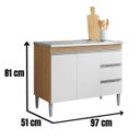 Ver imagem 2 de Balcão para Pia Andréia 100 Cm 2 Portas Amendoa Branco Ajl