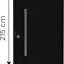 Ver imagem 3 de Porta de Alumínio Pivotante Lambri 215x105cm com Puxador de 80cm Lucasa Ideale Abertura Direita Preto