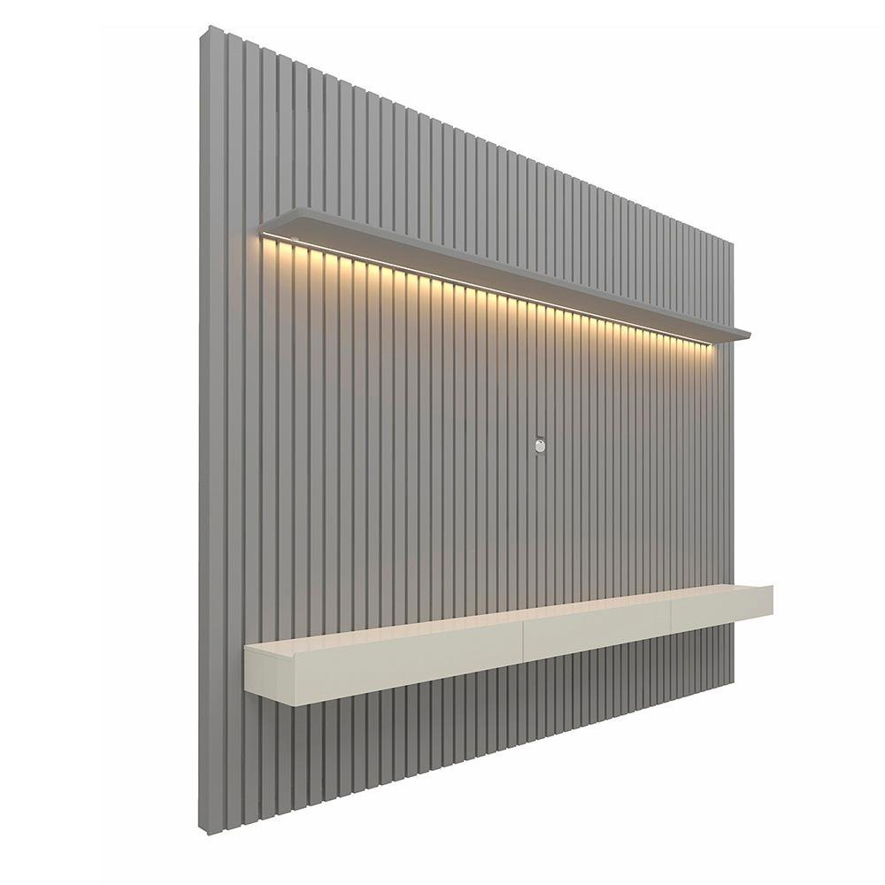 Painel Ripado Para Tv 85 Polegadas Cinza Off White Jax Shop Jm ...