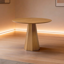 Ver imagem 3 de Mesa de Jantar 4 Lugares Redonda 100cm Base Cone Tampo MDF Erimon N01 Ypê - Lyam Decor