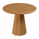 Ver imagem 1 de Mesa de Jantar 4 Lugares Redonda 100cm Base Cone Tampo MDF Erimon N01 Ypê - Lyam Decor