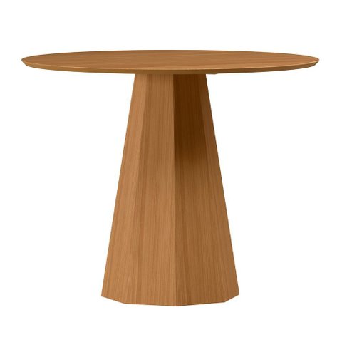 Mesa de Jantar 4 Lugares Redonda 100cm Base Cone Tampo Mdf Erimon N01 Ypê - Lyam Decor