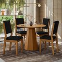 Ver imagem 4 de Mesa de Jantar 4 Lugares Redonda 100cm Base Cone Tampo MDF Erimon N01 Ypê - Lyam Decor