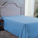Ver imagem 1 de Lençol 400 Fios Casal sem Elástico Virol Hotel Pousada Tecido Acetinado:azul Piscina