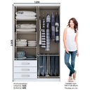 Ver imagem 2 de Guarda-roupa Solteiro 4 Portas Henn Caju Branco