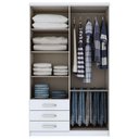 Ver imagem 6 de Guarda-roupa Solteiro 4 Portas Henn Caju Branco