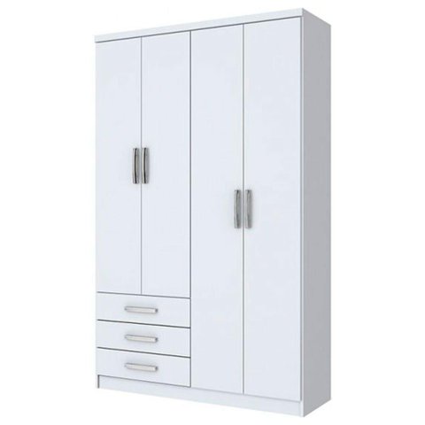 Guarda-roupa Solteiro 4 Portas Henn Caju Branco
