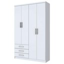Ver imagem 1 de Guarda-roupa Solteiro 4 Portas Henn Caju Branco