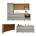 Ver imagem 3 de Cozinha Completa Modulada 8 Peças 10 Portas 10 Gavetas Norten Verde/Nature