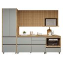 Ver imagem 4 de Cozinha Completa Modulada 8 Peças 10 Portas 10 Gavetas Norten Verde/Nature