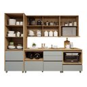 Ver imagem 6 de Cozinha Completa Modulada 8 Peças 10 Portas 10 Gavetas Norten Verde/Nature