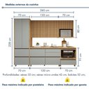 Ver imagem 5 de Cozinha Completa Modulada 8 Peças 10 Portas 10 Gavetas Norten Verde/Nature