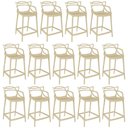 Ver imagem 1 de Kit 14 Banquetas Média Allegra 66cm Design Cozinha/bancada - Nude