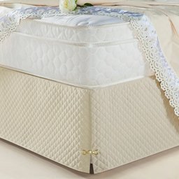 Saia Box Casal Padrão Creme Matelassado Serve para Cama Baú - 6