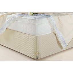 Saia Box Casal Padrão Creme Matelassado Serve para Cama Baú - 3