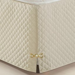 Saia Box Casal Padrão Creme Matelassado Serve para Cama Baú - 5