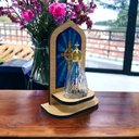 Ver imagem 2 de Oratório Pia de Água Benta Nossa Senhora Aparecida de Mesa Fornecedor 17 Fp34