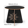 Mesa de Jantar 90 cm Rosa dos Ventos Preto - 2
