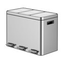 Ver imagem 2 de Takywep Lixeira Inox 45l com 3 Compartimentos e Pedal Prata