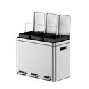 Ver imagem 1 de Takywep Lixeira Inox 45l com 3 Compartimentos e Pedal Prata