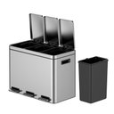 Ver imagem 3 de Takywep Lixeira Inox 45l com 3 Compartimentos e Pedal Prata