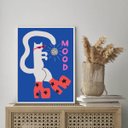 Ver imagem 2 de Quadro Balada Mood - Gato 33x24cm:moldura Branca