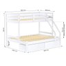 Beliche com Cama Casal Eco com 02 Gavetas Madeira Maciça Branco Mobilistore - 3