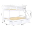 Ver imagem 3 de Beliche com Cama Casal Eco com 02 Gavetas Madeira Maciça Branco Mobilistore