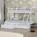 Ver imagem 1 de Beliche com Cama Casal Eco com 02 Gavetas Madeira Maciça Branco Mobilistore