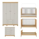 Ver mais imagens de Quarto de Bebê Completo Berço Americano 3x1 Colchão Allegra Multimóveis Mp4598 Madeirado/off
