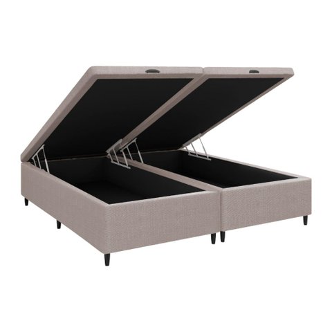 Base Cama Box Baú Queen para Colchão 158x188cm Multimóveis Cr35238 Bege