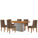 Ver imagem 2 de Mesa de Jantar Diane 180cm Tampo Mdf Laminado com 6 Cadeiras Lisboa Moderna Mobília