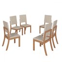 Ver imagem 2 de Kit 6 Cadeiras Estofadas para Mesa de Jantar Milla Nature/linho
