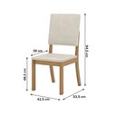 Ver imagem 5 de Kit 6 Cadeiras Estofadas para Mesa de Jantar Milla Nature/linho