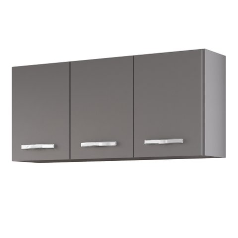 Armário de Cozinha Aéreo 120cm 3 Portas Honduras Cinza - Lumil Lumil Móveis