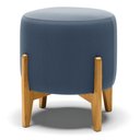 Ver imagem 1 de Puff Stella Suede Azul Marinho Base Madeira Castanho - D’Rossi